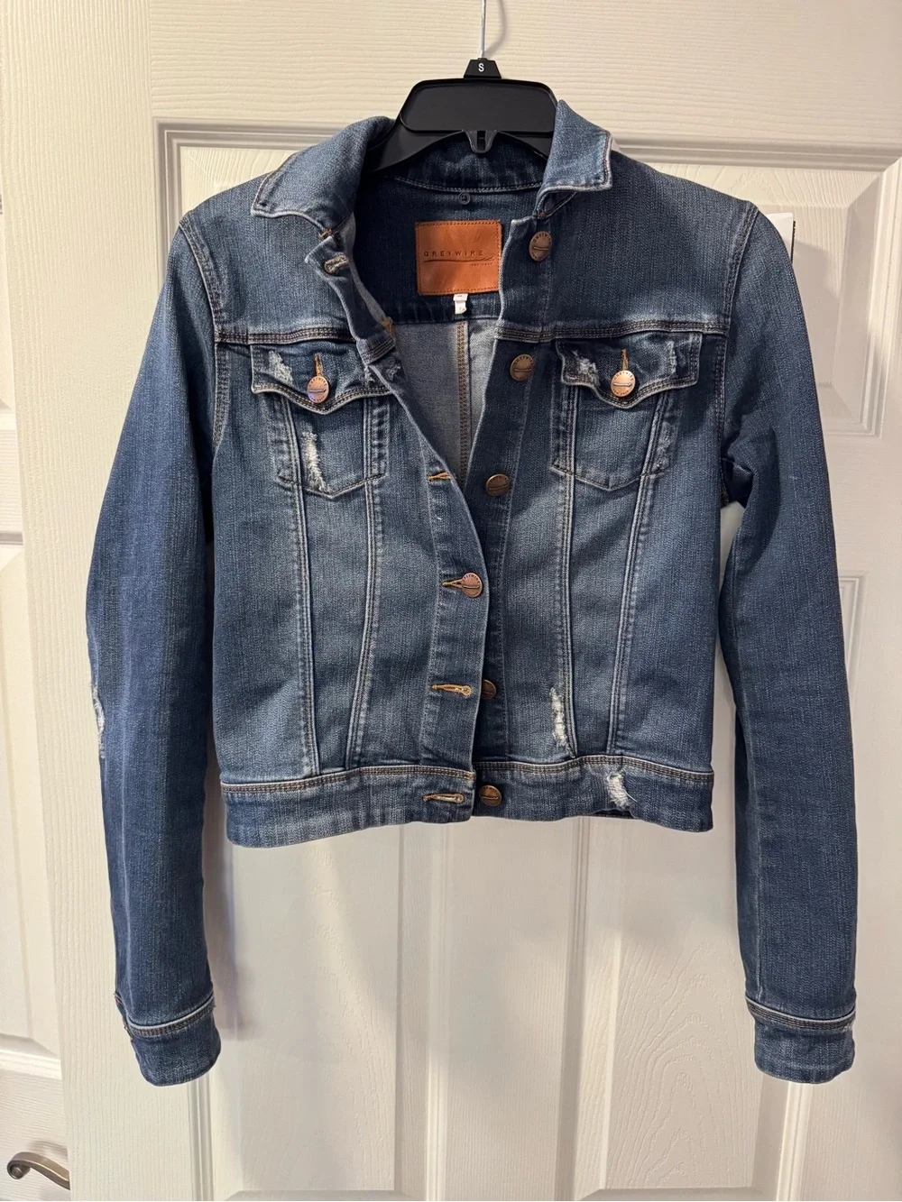 Greywire Classic Dark Blue Denim Jacket with Button-Front